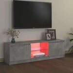 vidaXL Meuble TV avec lumières LED gris béton 120x30x36 cm