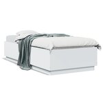 vidaXL Cadre de lit avec LED sans matelas blanc 90x200 cm