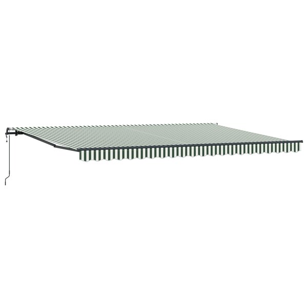 Store rétractable automatique vidaXL vert et blanc 500x300 cm