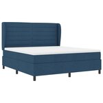 vidaXL Lit à ressorts avec matelas Bleu 180 x 200 cm tissu