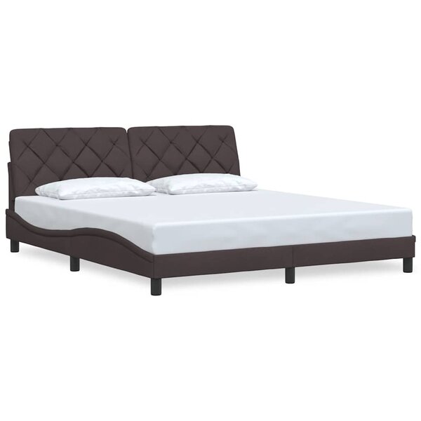 vidaXL Cadre de lit sans matelas marron foncé 180x200 cm tissu