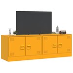 vidaXL Meubles TV 2 Pièces jaune moutarde 67x39x44 cm acier
