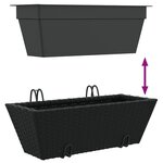 vidaXL Jardinières avec crochets 2 Pièces noir résine tressée