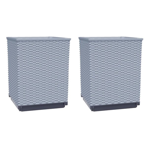 vidaXL Jardinières 2 Pièces gris clair 30x30x37 cm polypropylène