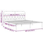 vidaXL Cadre de lit métal sans matelas et tête de lit blanc 180x200 cm
