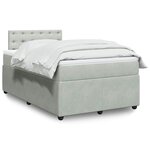 vidaXL Sommier à lattes de lit et matelas gris clair 120x190cm velours