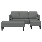 vidaXL Ensemble de Canapés 2 Pièces Gris foncé 173 x 131 x 67 cm tissu