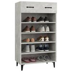 vidaXL Armoire à chaussures Gris béton 60x35x105 cm Bois d'ingénierie