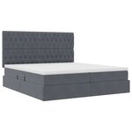 vidaXL Lit de rangement LED avec matelas Gris foncé 200 x 200 cm