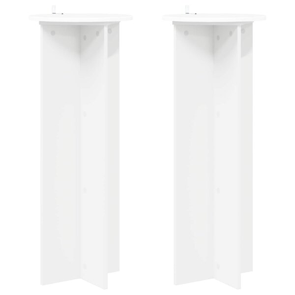 vidaXL Support de Plante 2 pièces Blanc Ø40 x 100 cm Bois d'ingénierie