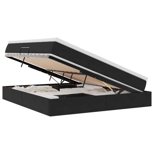 vidaXL Lit avec rangement et matelas Noir 160 x 200 cm Velours