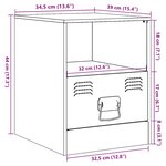 vidaXL Tables de chevet 2 Pièces vert olive 34 5x39x44 cm acier