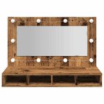 vidaXL Armoire à miroir avec LED vieux bois 90x31 5x62 cm