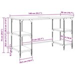 vidaXL Bureau Chêne artisanal 140 x 50 x 75 cm Bois d'ingénierie