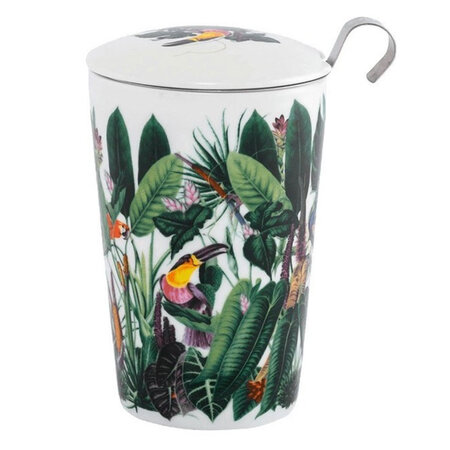 Tasse en porcelaine à double paroi avec infuseur - rainforest