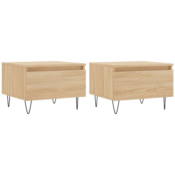 vidaXL Tables basses 2 Pièces chêne sonoma 50x46x35 cm bois d'ingénierie