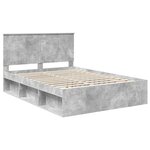 vidaXL Cadre de lit Béton 140 x 190 cm Bois de pin massif