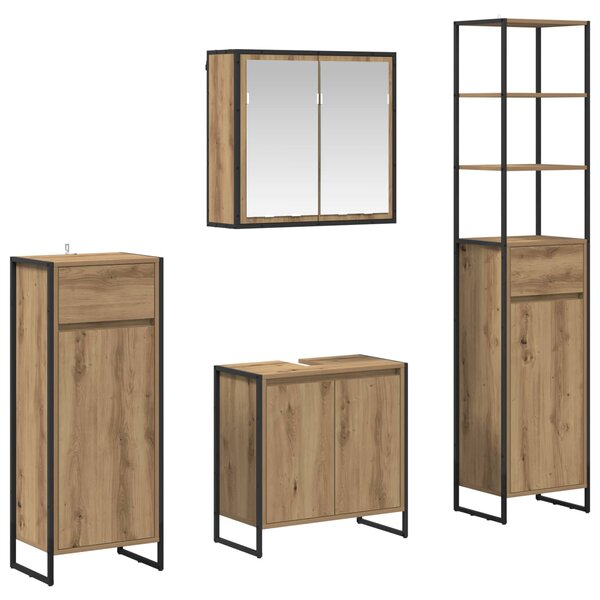 vidaXL Ensemble de mobilier de salle de bain Chêne artisanal