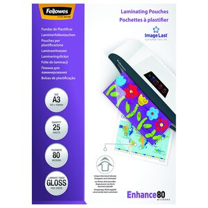 Paquet de 25 pochettes de plastification A3 80 microns 53964 FELLOWES