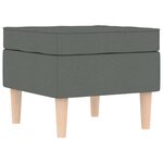 vidaXL Fauteuil avec repose-pied Gris foncé Tissu