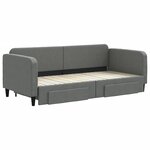 vidaXL Lit de jour avec gigogne et tiroirs sans matelas 90x200 cm