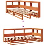 vidaXL Lit bibliothèque sans matelas cire marron 100x200 cm pin massif
