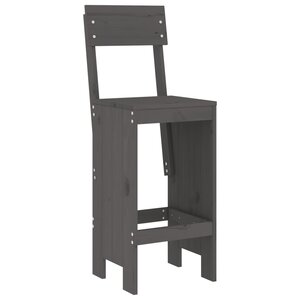 vidaXL Tabourets de bar lot de 2 gris 40x48 5x115 5 cm bois massif pin