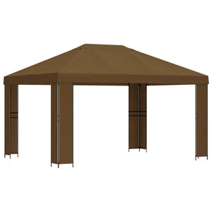vidaXL Pavillon 4 × 3 m Taupe Polyester et Acier 190 gsm