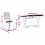 vidaXL Table de jardin pliante 7 Pièces Gris