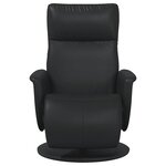 vidaXL Fauteuil inclinable avec repose-pieds noir similicuir
