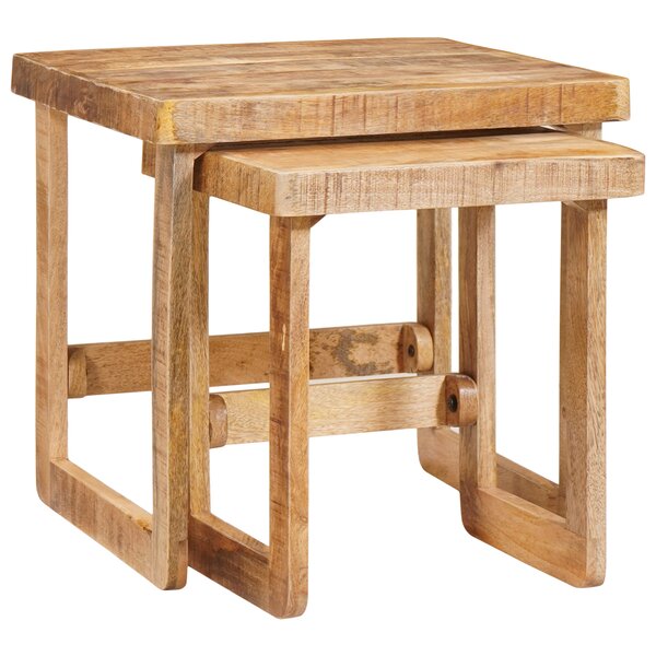 vidaXL Tables d'appoint Marron bois de manguier massif