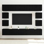 vidaXL – Ensemble de meubles TV de 8 pièces en bois d'ingénierie chêne noir mural