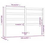 vidaXL Tête de lit 126x4x100 cm Bois massif de pin
