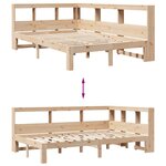 vidaXL Lit bibliothèque sans matelas 120x190 cm bois de pin massif