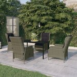 vidaXL Ensemble de salle à manger de jardin 5 Pièces Marron