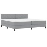 vidaXL Lit à ressorts avec matelas Gris clair 200 x 200 cm tissu