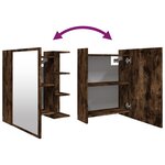 vidaXL Armoire à miroir de salle de bain Chêne fumé 62 5x20 5x64 cm