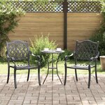 vidaXL Chaise de jardin 2 Pièces Noir 55 x 56 5 x 91cm Aluminium
