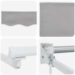 vidaXL Auvent Gris clair 450 x 300 x 165 cm Polyester et métal
