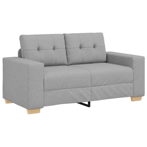 vidaXL Canapé deux places avec coussin Gris nuage tissu