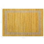 vidaXL Tapis fait à la main jute jaune 160x230 cm