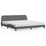 vidaXL Cadre de lit Dover gris foncé 193x203 cm tissu