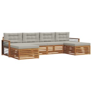 vidaXL Ensembles de canapés avec coussin 6 Pièces Gris Naturel et Clair