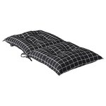 vidaXL Coussins de chaise à dossier bas lot de 4 noir à carreaux tissu