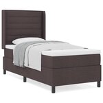 vidaXL Lit à ressorts avec matelas Marron foncé 90 x 190 cm tissu