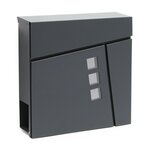 Boite aux lettres design compartiment journal magazine acier galvanisé anthracite