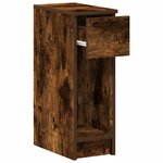 vidaXL Table de chevet avec tiroir chêne fumé 20x36x60 cm