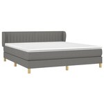 vidaXL Sommier à lattes de lit avec matelas Gris foncé 160x200cm Tissu