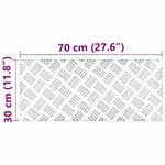 vidaXL Plaques à damier 4 Pièces Argent 70 x 30 cm Aluminium