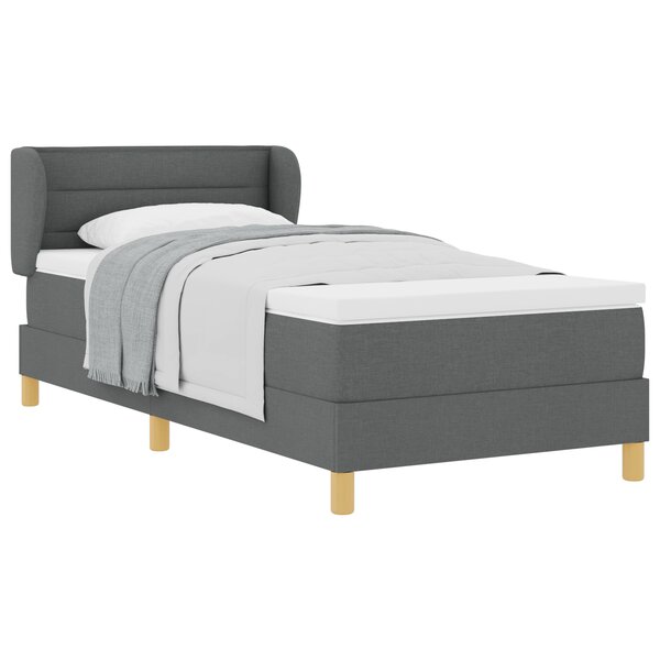 Lit Box Spring vidaXL avec Matelas Gris Foncé 80x200 cm en Tissu
